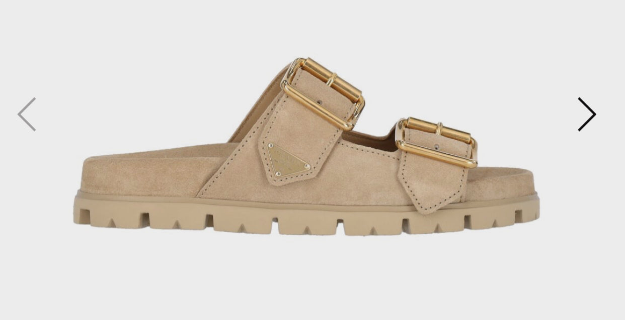 Prada suede slides dad style 41 nwb